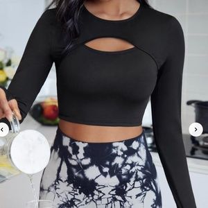 Cut Out Crop Workout Tee
